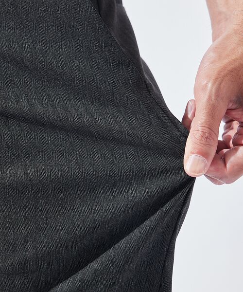 ABAHOUSE / アバハウス ショート・ハーフ・半端丈パンツ | 【ハイパーストレッチ】ヘリンボーン ショートパンツ / ショーツ | 詳細18