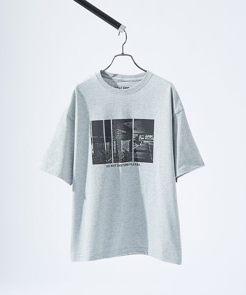 ABAHOUSE/アバハウス DoNotDisturb グラフィック プリント 半袖Tシャツ/オーバーサイズ/ グレー 48 ABAHOUSE/アバハウス DoNotDisturb グラフィック プリント 半袖Tシャツ/オーバーサイズ/ グレー 48