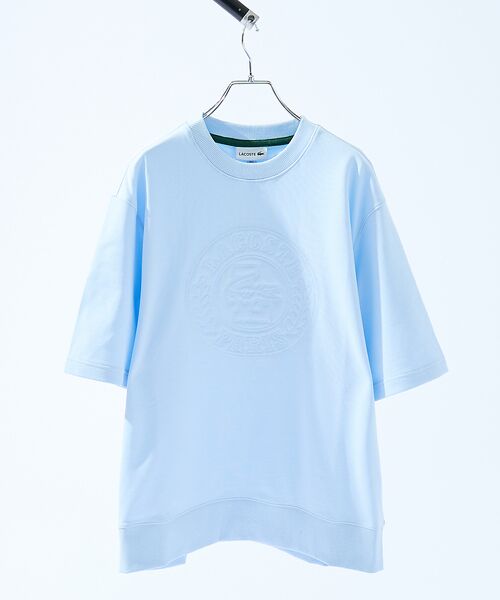 ABAHOUSE/アバハウス 【LACOSTE / ラコステ】トーン・オン・トーンステッチ半袖スウェット / サックスブルー M ABAHOUSE/アバハウス 【LACOSTE / ラコステ】トーン・オン・トーンステッチ半袖スウェット / サックスブルー M