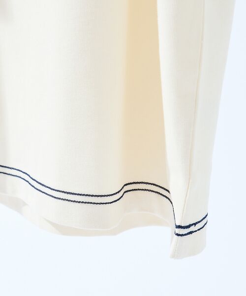 ABAHOUSE / アバハウス Tシャツ | 【LACOSTE / ラコステ】ハンドステッチ風フレンチグラフィックTシャツ | 詳細6