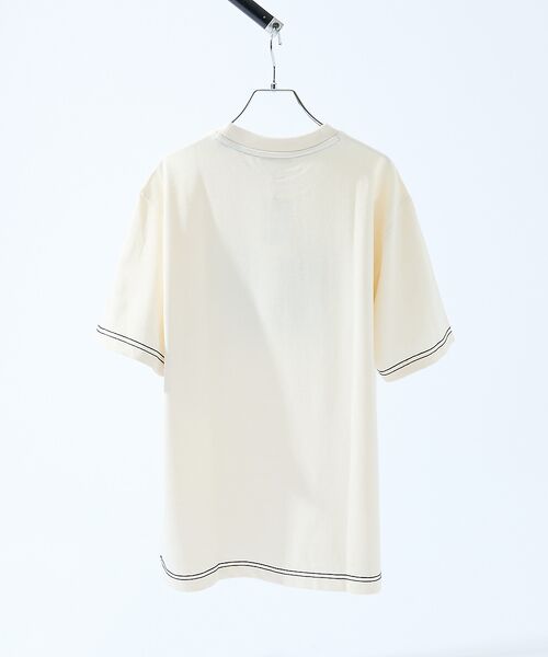 ABAHOUSE / アバハウス Tシャツ | 【LACOSTE / ラコステ】ハンドステッチ風フレンチグラフィックTシャツ | 詳細7