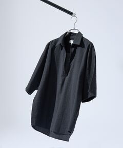 ABAHOUSE / アバハウス シャツ・ブラウス | サッカーストライプ スキッパーシャツ / オーバーサイズ / 半袖シャツ