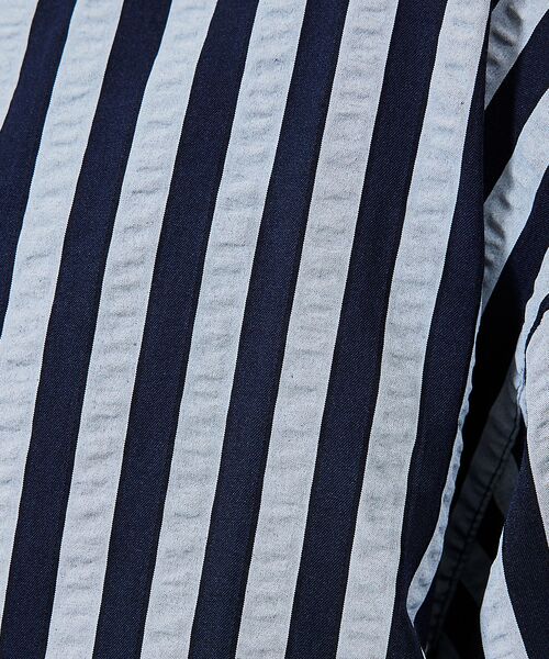 ABAHOUSE / アバハウス シャツ・ブラウス | サッカーストライプ スキッパーシャツ / オーバーサイズ / 半袖シャツ | 詳細4