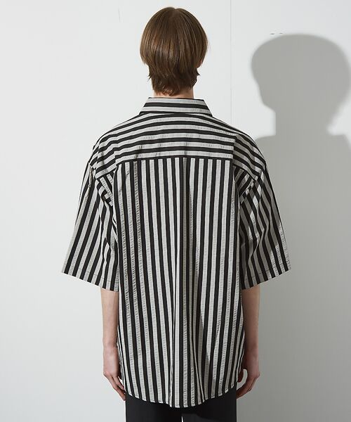 ABAHOUSE / アバハウス シャツ・ブラウス | サッカーストライプ スキッパーシャツ / オーバーサイズ / 半袖シャツ | 詳細10