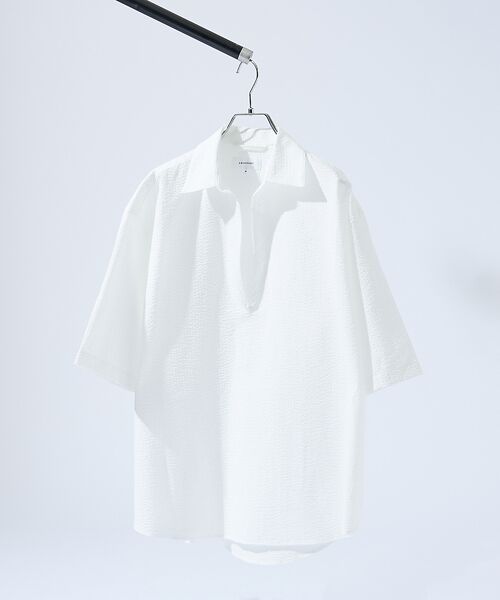 ABAHOUSE / アバハウス シャツ・ブラウス | サッカーストライプ スキッパーシャツ / オーバーサイズ / 半袖シャツ | 詳細17