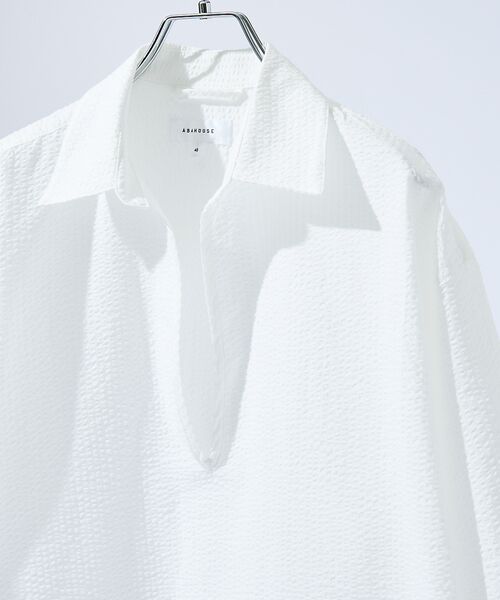 ABAHOUSE / アバハウス シャツ・ブラウス | サッカーストライプ スキッパーシャツ / オーバーサイズ / 半袖シャツ | 詳細18