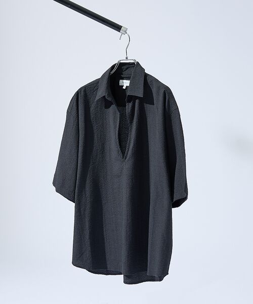 ABAHOUSE / アバハウス シャツ・ブラウス | サッカーストライプ スキッパーシャツ / オーバーサイズ / 半袖シャツ | 詳細23