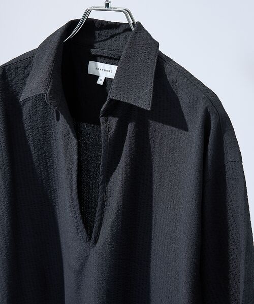 ABAHOUSE / アバハウス シャツ・ブラウス | サッカーストライプ スキッパーシャツ / オーバーサイズ / 半袖シャツ | 詳細24