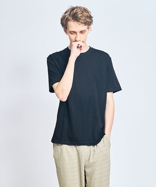 ABAHOUSE / アバハウス Tシャツ | 【接触冷感/WEB限定】フリーザーTシャツ /アイスピケ ストレッチ(ブラック)