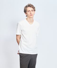ABAHOUSE / アバハウス Tシャツ | 【接触冷感/WEB限定】フリーザー VネックTシャツ /アイスピケ ストレッチ