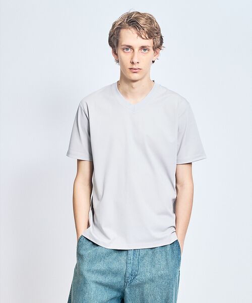 ABAHOUSE / アバハウス Tシャツ | 【接触冷感/WEB限定】フリーザー VネックTシャツ /アイスピケ ストレッチ | 詳細12