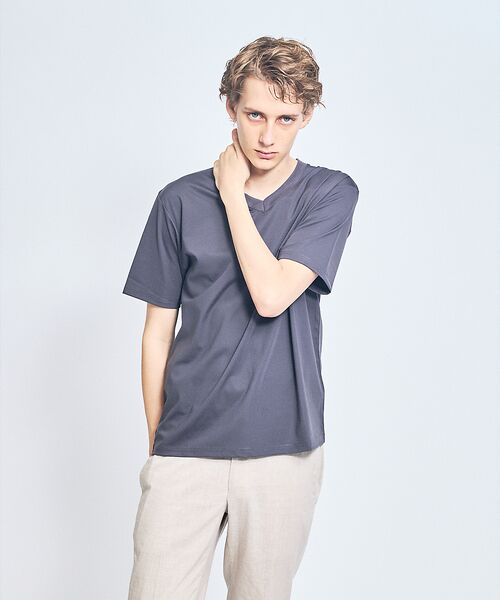 ABAHOUSE / アバハウス Tシャツ | 【接触冷感/WEB限定】フリーザー VネックTシャツ /アイスピケ ストレッチ | 詳細16
