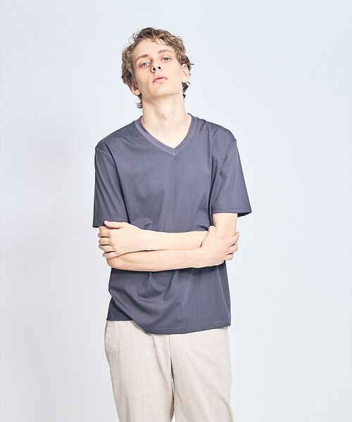 ABAHOUSE / アバハウス Tシャツ | 【接触冷感/WEB限定】フリーザー VネックTシャツ /アイスピケ ストレッチ | 詳細17