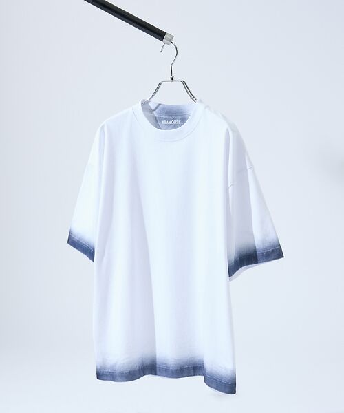 ABAHOUSE/アバハウス ヴィンテージデザイン スプレープリント 半袖Tシャツ / オーバーサイズ ホワイト 44 ABAHOUSE/アバハウス ヴィンテージデザイン スプレープリント 半袖Tシャツ / オーバーサイズ ホワイト 44