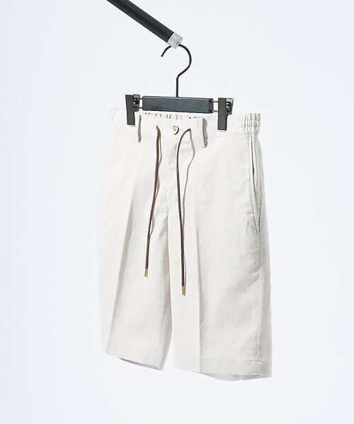 ABAHOUSE / アバハウス ショート・ハーフ・半端丈パンツ | ソロストレッチ リネン イージーショートパンツ / セットアップ対応 | 詳細1