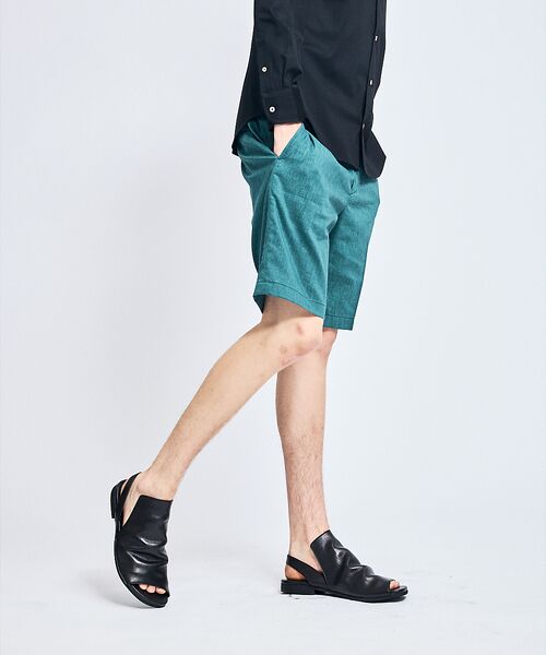 ABAHOUSE / アバハウス ショート・ハーフ・半端丈パンツ | ソロストレッチ リネン イージーショートパンツ / セットアップ対応 | 詳細13