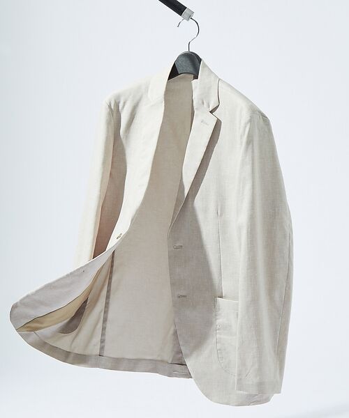 ABAHOUSE / アバハウス テーラードジャケット | 【セットアップ対応】ソロストレッチリネン ライトジャケット / サマージャケット(ベージュ)