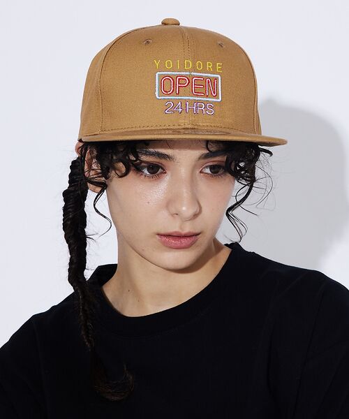 YOIDORE/ヨイドレ 】 オアイソ刺繍 CAP/24HRS OPEN/ベー