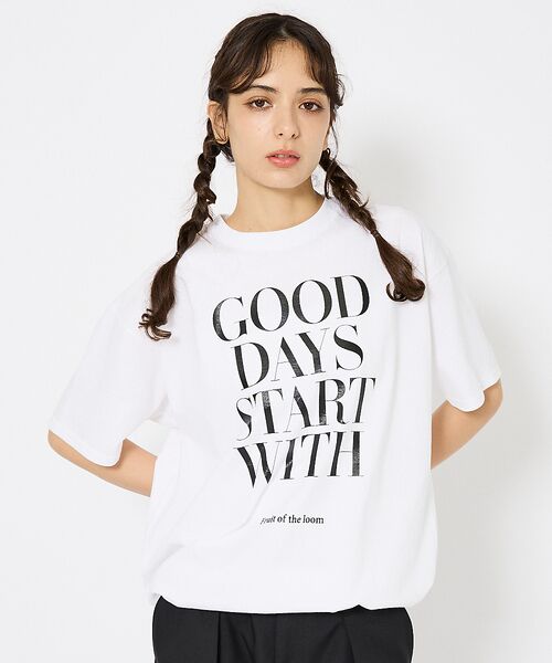 ABAHOUSE / アバハウス Tシャツ | 【FRUIT OF THE LOOM/フルーツ オブ ザ ルーム】Print T(ホワイト系その他1)