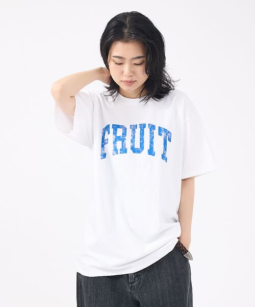 ABAHOUSE / アバハウス Tシャツ | 【FRUIT OF THE LOOM/フルーツ オブ ザ ルーム】Print T(ホワイト系その他2)
