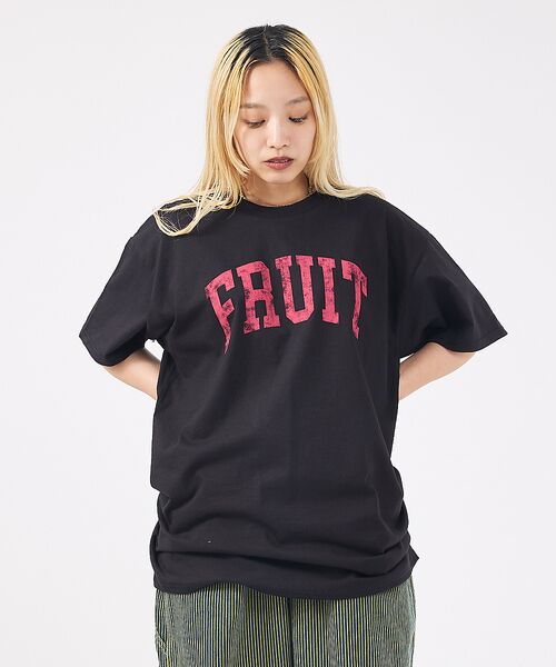 ABAHOUSE / アバハウス Tシャツ | 【FRUIT OF THE LOOM/フルーツ オブ ザ ルーム】Print T(ブラック系その他2)