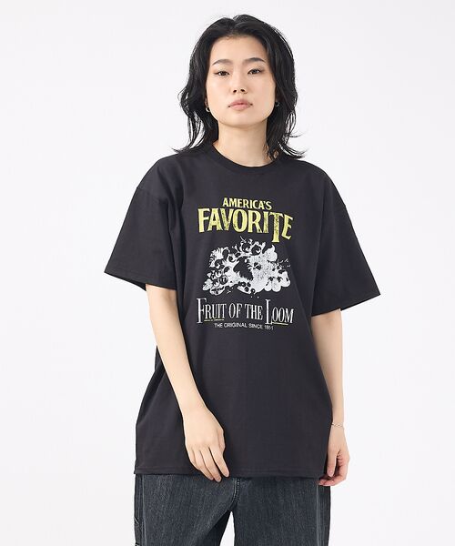 ABAHOUSE / アバハウス Tシャツ | 【FRUIT OF THE LOOM/フルーツ オブ ザ ルーム】Print(ブラック系その他2)