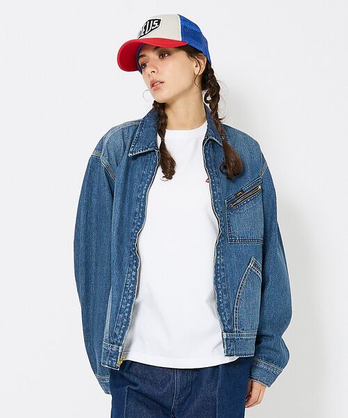 ABAHOUSE/アバハウス 【Lee/リー 】DENIM ZIP UP BLOUSON/オーバーサイズ デニ ブルー M ABAHOUSE/アバハウス 【Lee/リー 】DENIM ZIP UP BLOUSON/オーバーサイズ デニ ブルー M