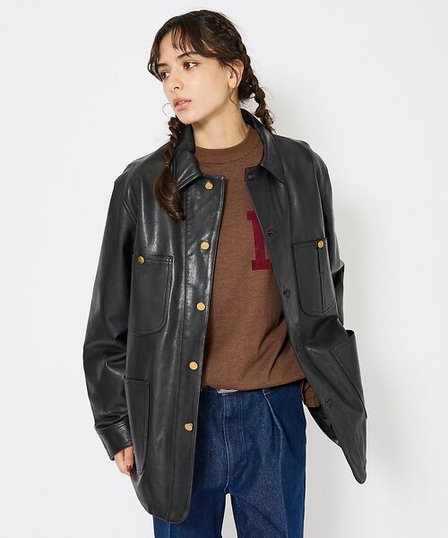 ABAHOUSE / アバハウス レザーブルゾン・ジャケット | 【LEE/リー】LOCO JACKET レザー カバーオール ジャケット / ユ | 詳細3
