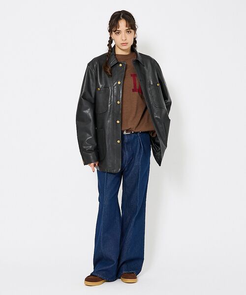ABAHOUSE / アバハウス レザーブルゾン・ジャケット | 【LEE/リー】LOCO JACKET レザー カバーオール ジャケット / ユ | 詳細4