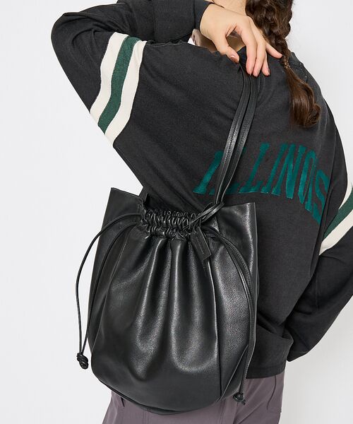 ABAHOUSE / アバハウス トートバッグ | 【ARUTEMIKA / アルテミカ】 レザー ギャザートートバッグ/ユニセック | 詳細1