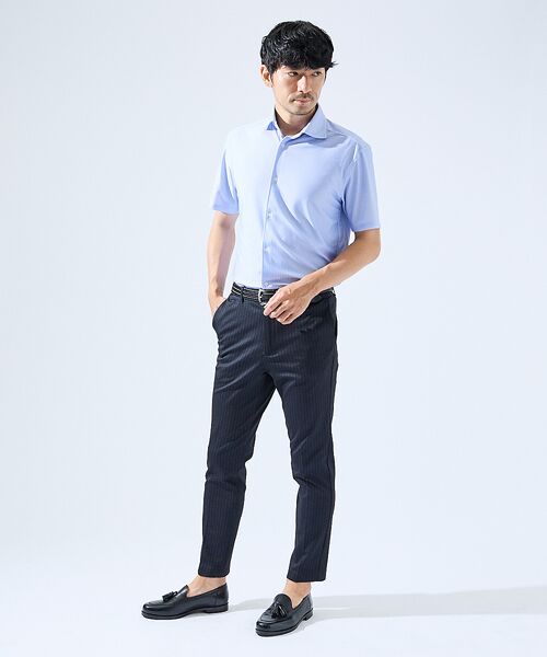 ABAHOUSE / アバハウス シャツ・ブラウス | 【形状安定性 / 伸縮性】トリコットストライプ 半袖シャツ | 詳細9