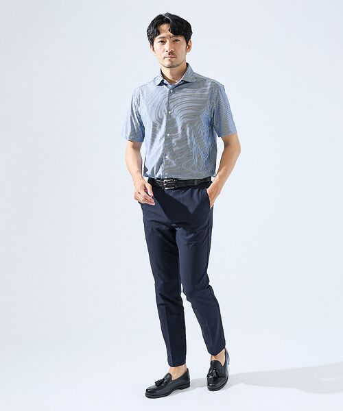 ABAHOUSE / アバハウス シャツ・ブラウス | 【形状安定性 / 伸縮性】トリコットストライプ 半袖シャツ | 詳細13