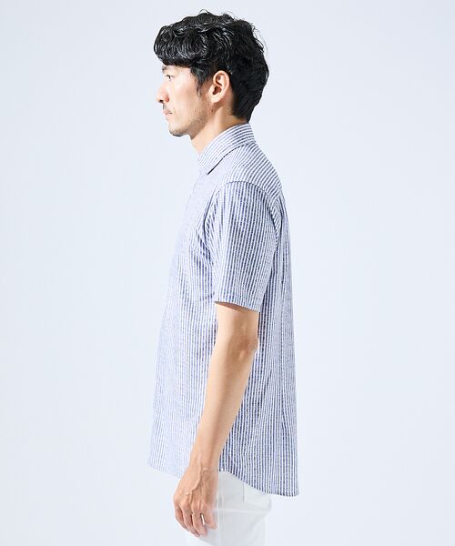 ABAHOUSE / アバハウス シャツ・ブラウス | 【形状安定性 / 伸縮性】トリコットストライプ 半袖シャツ | 詳細17