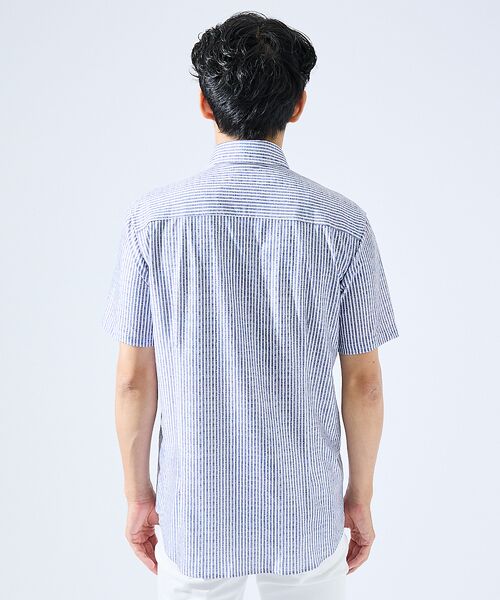 ABAHOUSE / アバハウス シャツ・ブラウス | 【形状安定性 / 伸縮性】トリコットストライプ 半袖シャツ | 詳細18