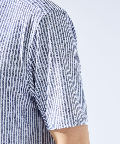 ABAHOUSE / アバハウス シャツ・ブラウス | 【形状安定性 / 伸縮性】トリコットストライプ 半袖シャツ | 詳細20
