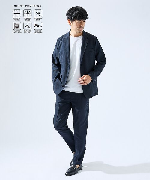 ABAHOUSE / アバハウス スラックス・ドレスパンツ | 【セットアップ対応】吸水速乾 リネンライク スラックス パンツ | 詳細9