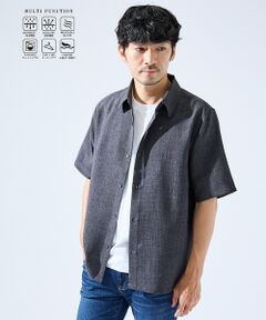 ABAHOUSE / アバハウス シャツ・ブラウス | 【セットアップ対応】吸水速乾 リネンライク 半袖シャツ