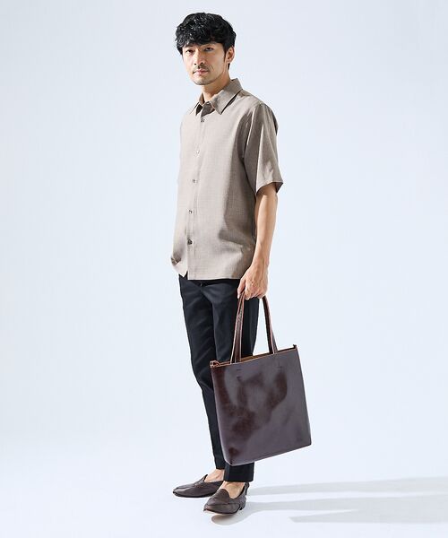 ABAHOUSE / アバハウス シャツ・ブラウス | 【セットアップ対応】吸水速乾 リネンライク 半袖シャツ | 詳細4