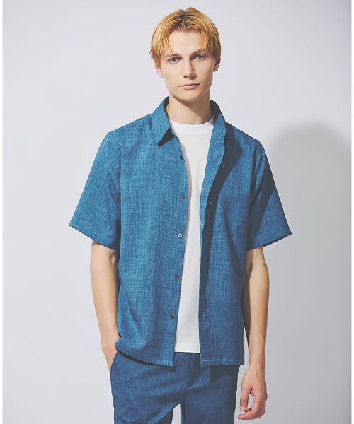 ABAHOUSE / アバハウス シャツ・ブラウス | 【セットアップ対応】吸水速乾 リネンライク 半袖シャツ | 詳細6