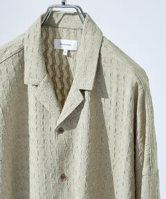 ABAHOUSE / アバハウス シャツ・ブラウス | 【セットアップ対応】シャーリングケーブル オープンカラーシャツ/オーバーサイズ