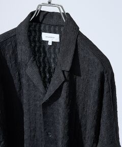 ABAHOUSE / アバハウス シャツ・ブラウス | 【セットアップ対応】シャーリングケーブル オープンカラーシャツ/オーバーサイズ