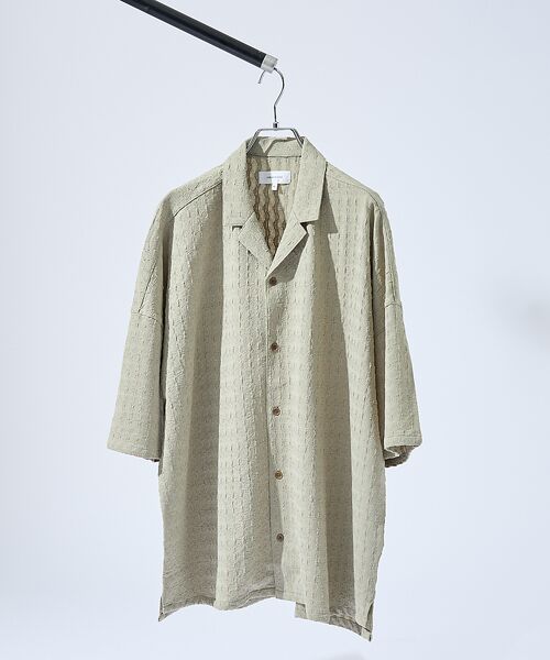 ABAHOUSE / アバハウス シャツ・ブラウス | 【セットアップ対応】シャーリングケーブル オープンカラーシャツ/オーバーサイズ | 詳細4