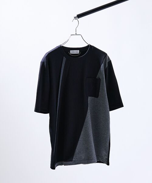 ABAHOUSE / アバハウス Tシャツ | コンビネーション ライン ポンチ 半袖Tシャツ | 詳細10