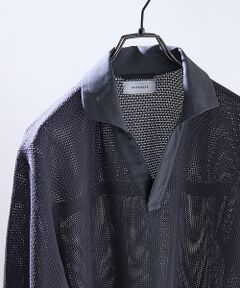 ABAHOUSE / アバハウス ポロシャツ | スキッパー メッシュニット ポロシャツ