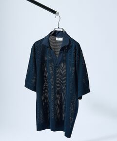 ABAHOUSE / アバハウス ポロシャツ | スキッパー メッシュニット ポロシャツ