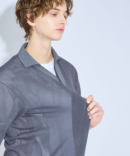 ABAHOUSE / アバハウス ポロシャツ | スキッパー メッシュニット ポロシャツ | 詳細5