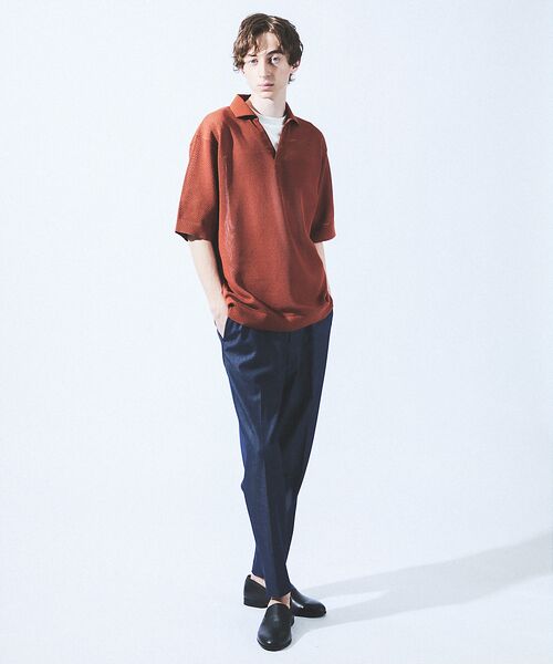 ABAHOUSE / アバハウス ポロシャツ | スキッパー メッシュニット ポロシャツ | 詳細7