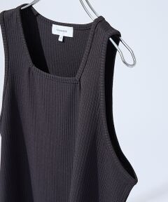 ABAHOUSE / アバハウス キャミソール・チューブトップ | 【スクエアネック】ストレッチ テレコ タンクトップ