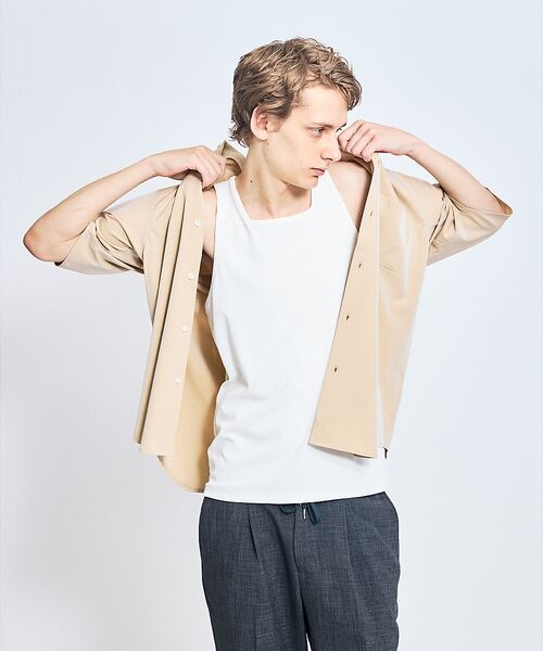 ABAHOUSE / アバハウス キャミソール・チューブトップ | 【スクエアネック】ストレッチ テレコ タンクトップ | 詳細1