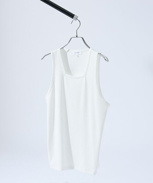 ABAHOUSE / アバハウス キャミソール・チューブトップ | 【スクエアネック】ストレッチ テレコ タンクトップ | 詳細3